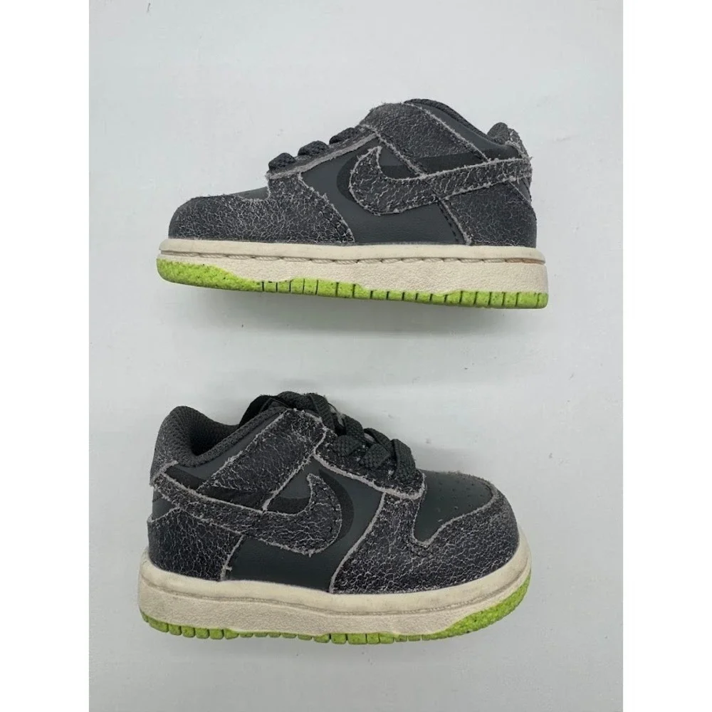 Nike Dunk Low Halloween Toddler Iron Grey Scream Green DQ6217-001 Size 3C Mens